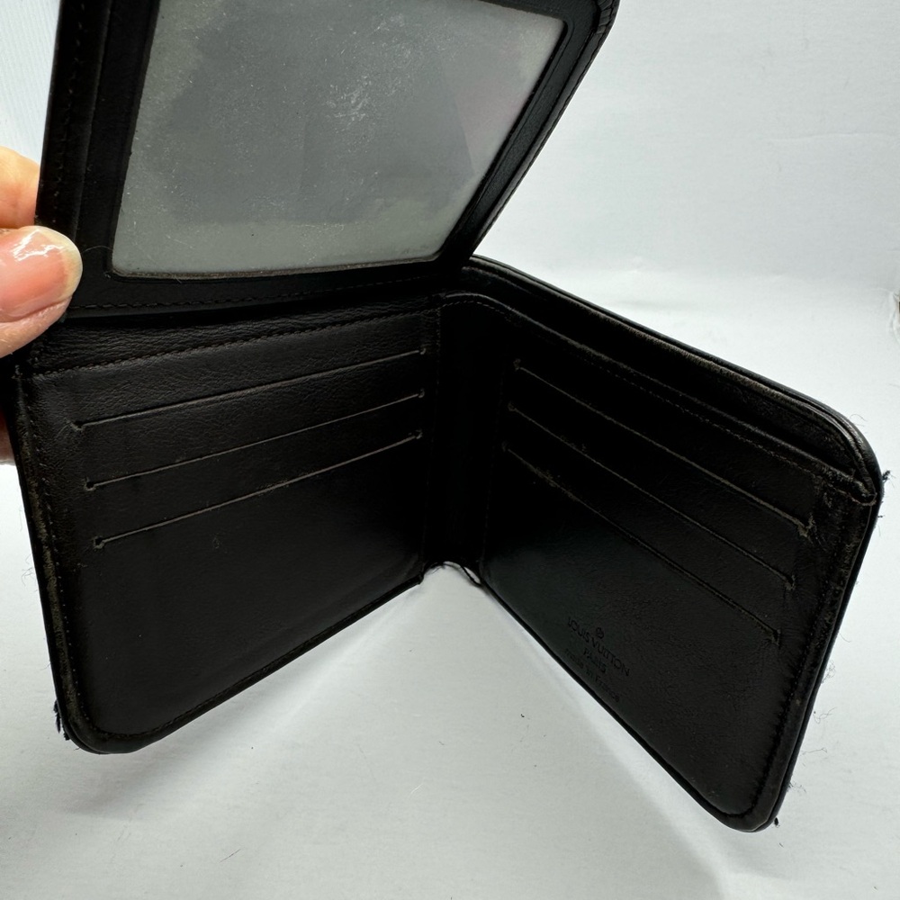Louis Vuitton Noir Canvas Compact Black Wallet 25388 - Picture 4 of 6